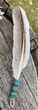 Beaded Peacock Smudge Feather: Native Ceremonial Prayer Feather