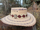 Beaded sun hat, beaded palm unisex one size hat