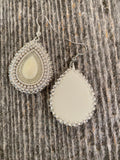 Cream Wedding earrings, elopement earrings, wedding earrings, cream earrings, teardrop cream & pearl earrings