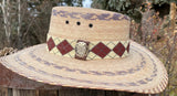 Beaded sun hat, beaded palm unisex one size hat