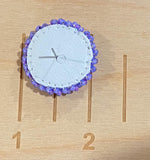Beaded small blue & purple round earrings
