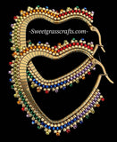 Beaded LGBTQ Gay Pride heart hoop earrings
