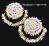 Confetti colorful beaded earrings