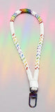 LGBTQ Rainbow beaded keychain, 8" Beaded Key Fob