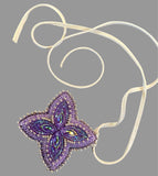 First Nations beaded red & gold necklace, beaded star necklace,