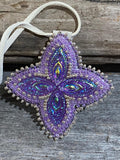 First Nations beaded red & gold necklace, beaded star necklace,