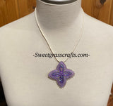 First Nations beaded red & gold necklace, beaded star necklace,