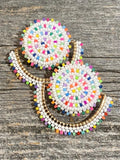 Confetti colorful beaded earrings