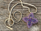 First Nations beaded red & gold necklace, beaded star necklace,