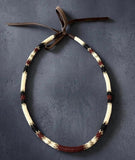 Brown, cream & gold round beaded western vintage style hat band
