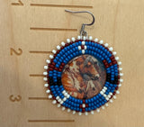 Horse beaded round earrings