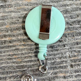 Flower beaded badge reel, Native American beaded badge holder, beaded badge Id holder