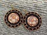 Native American First Nations chief beaded round earrings