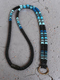 Beaded blue & black safety breakaway lanyard