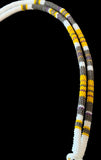 Beaded white & yellow safety breakaway lanyard