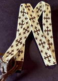 Beaded cream & bronze cross Cowboy Hat Band,