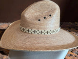 Beaded cream & bronze cross Cowboy Hat Band,