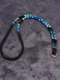 Beaded blue & black safety breakaway lanyard