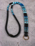 Beaded blue & black safety breakaway lanyard