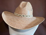 Beaded cream & bronze cross Cowboy Hat Band,