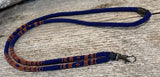 Beaded copper & navy breakaway safety lanyard
