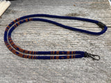 Beaded copper & navy breakaway safety lanyard
