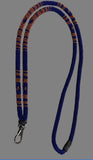 Beaded copper & navy breakaway safety lanyard
