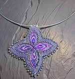 First Nations beaded red & gold necklace, beaded star necklace,