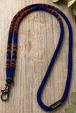Beaded copper & navy breakaway safety lanyard
