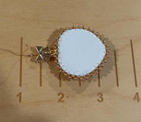 Cream gold heart pearl & bows beaded earrings