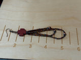 Brown Navajo cross fringe loop earrings