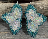 Crystal & Blue Mardi Gras Earrings