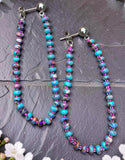 Imperial Jasper purple & blue drop loop earrings