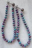 Imperial Jasper purple & blue drop loop earrings