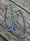 Imperial Jasper purple & blue drop loop earrings