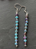 Imperial Jasper purple & blue bar earrings