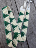 Beaded cream & green pine tree hat band