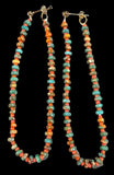 Spiny oyster drop loop earrings