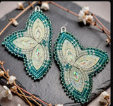 Crystal & Blue Mardi Gras Earrings