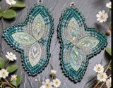 Crystal & Blue Mardi Gras Earrings