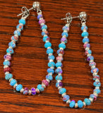 Imperial Jasper purple & blue drop loop earrings