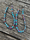Imperial Jasper purple & blue drop loop earrings