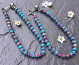 Imperial Jasper purple & blue drop loop earrings