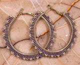 Gold & Rose gold 2 1/2” or 65mm beaded hoop earrings