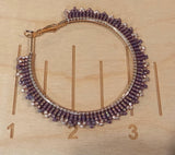 Gold & Rose gold 2 1/2” or 65mm beaded hoop earrings