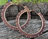Gold & Rose gold 2 1/2” or 65mm beaded hoop earrings