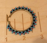 Picasso turquoise beaded hoop earrings