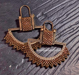 Bronze delica beaded earrings, Native American beaded earrings, Ulu beaded earrings, unique earrings