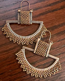 Bronze delica beaded earrings, Native American beaded earrings, Ulu beaded earrings, unique earrings