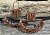 Bronze delica beaded earrings, Native American beaded earrings, Ulu beaded earrings, unique earrings
